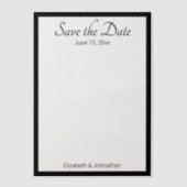 Bewaar de datum Wit en zwart Elegant bruiloft Vellum Uitnodigingen (Voorkant)