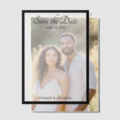 Bewaar de datum Wit en zwart Elegant bruiloft Vellum Uitnodigingen (Offset (Koppel))