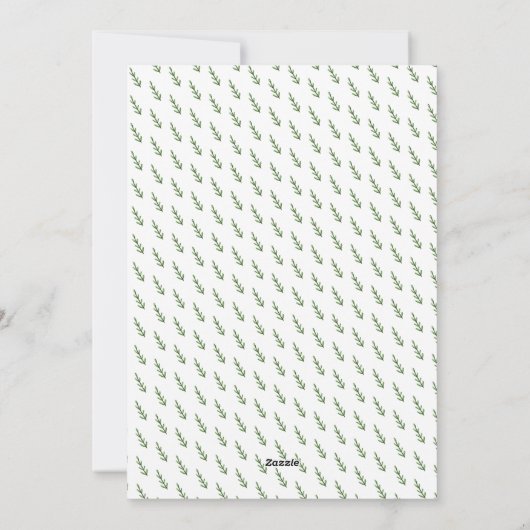 Bewaar de datum Woodsy Krans Joy Christmas Kaart (Achterkant)