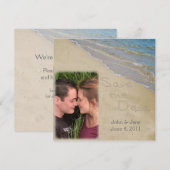 Bewaar de datum - Zand en water aangepaste foto Save The Date (Voorkant / Achterkant)