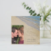 Bewaar de datum - Zand en water aangepaste foto Save The Date (Staand voorkant)