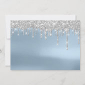 Bewaar de datum Zilver Grijs Blauw Spark Druppels  Save The Date (Achterkant)