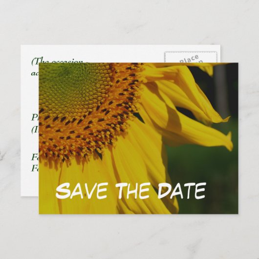 Bewaar de datum Zonnebloem Foto Briefkaart (Voorkant / Achterkant)
