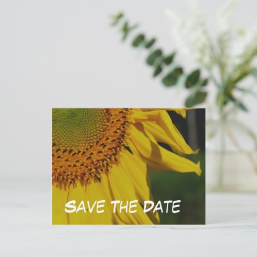 Bewaar de datum Zonnebloem Foto Briefkaart (Staand voorkant)