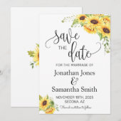 Bewaar de datum Zonnebloemen Bloemen Bloemen Boho  Kaart (Voorkant / Achterkant)