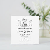 Bewaar de datum Zwart en wit Paasbruiloft Save The Date (Staand voorkant)