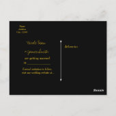 Bewaar de datum Zwart & Faux Gold Elegant Verlovin Briefkaart (Achterkant)