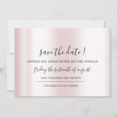 Bewaar de datum Zwart minimalisme Roze pastel Save The Date (Voorkant)