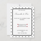 Bewaar de datum Zwarte en witte polka stippen brui Save The Date (Voorkant)