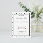Bewaar de datum Zwarte en witte polka stippen brui Save The Date (Staand voorkant)