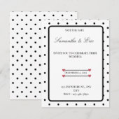 Bewaar de datum Zwarte en witte polka stippen brui Save The Date (Voorkant / Achterkant)