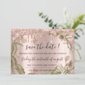 Bewaar de datum Zwarte Roos Bloemige Bos Drips Save The Date (Staand voorkant)