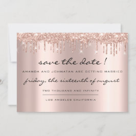 Bewaar de datum Zwarte Roos Druppels Blauw Marine Save The Date
