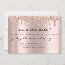 Bewaar de datum Zwarte Roos Druppels Blauw Marine Save The Date