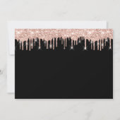 Bewaar de datum Zwarte Roos Glitterende Spatdruppe Save The Date (Achterkant)