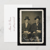 Bewaar de datumkaart met  portret. aankondigingskaart (Voorkant / Achterkant)