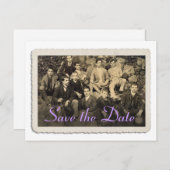 Bewaar de datumkaart met portret. aankondigingskaart (Voorkant / Achterkant)