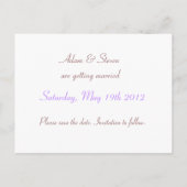 Bewaar de datumkaart met portret. aankondigingskaart (Achterkant)