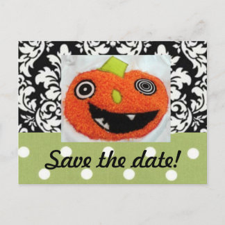 Bewaar de datumkaarten voor Halloween Wedding Aankondigingskaart