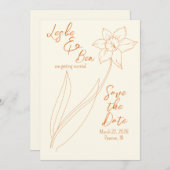 Bewaar de datums Daffodil Wedding Save The Date (Voorkant / Achterkant)