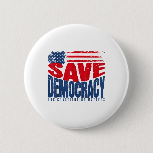 Bewaar de democratie, onze grondwet ronde button 5,7 cm (Voorkant)