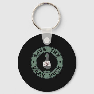 Bewaar de Grey Duck Funny Animals Christmas Boerde Sleutelhanger