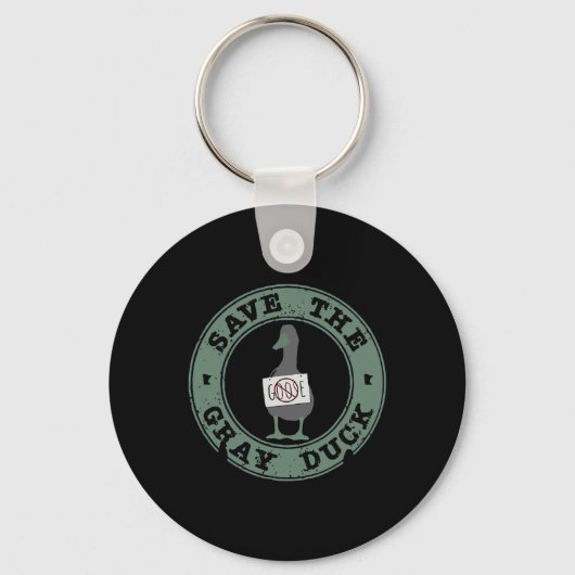 Bewaar de Grey Duck Funny Animals Christmas Boerde Sleutelhanger (Voorkant)