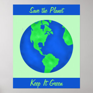 Bewaar de groene omgeving met behoud van aarde Kun Poster