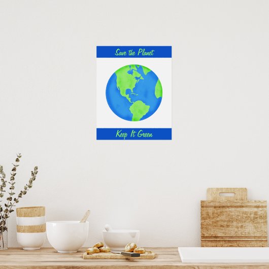 Bewaar de Groene Red Earth Environment Wall Art Poster (Keuken)