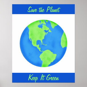 Bewaar de Groene Red Earth Environment Wall Art Poster