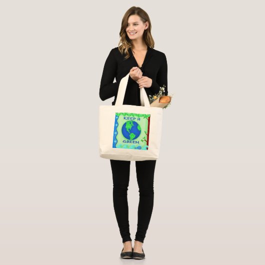 Bewaar de groene ruimte Kunst Grote Tote Bag (Voorkant (model))