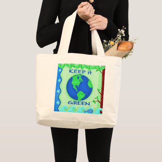 Bewaar de groene ruimte Kunst Grote Tote Bag (Voorkant (product))