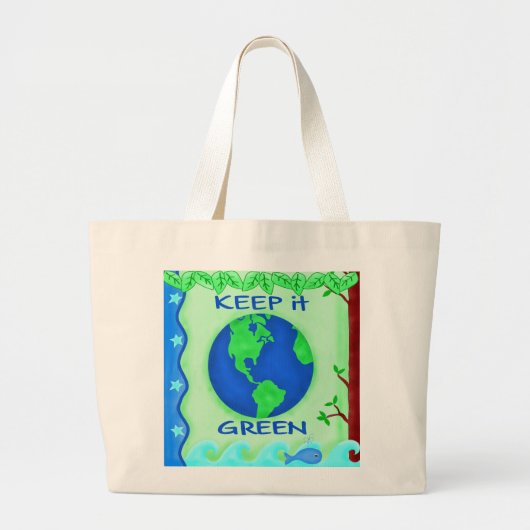 Bewaar de groene ruimte Kunst Grote Tote Bag (Voorkant)