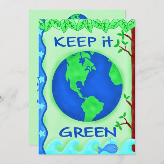 Bewaar de groene ruimte Kunst Kaart (Voorkant / Achterkant)