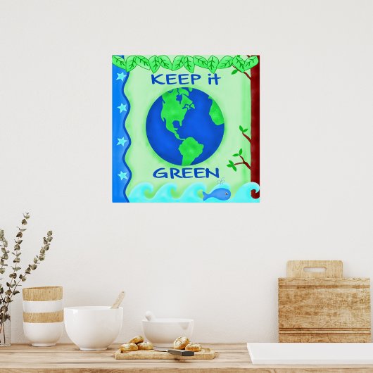 Bewaar de groene ruimte Kunst Poster (Keuken)