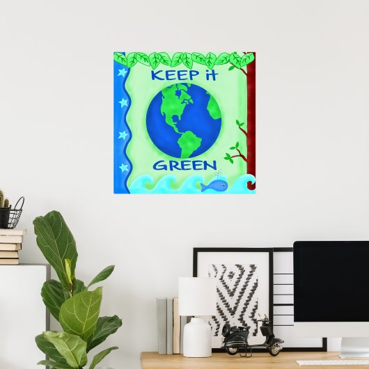 Bewaar de groene ruimte Kunst Poster (Thuiskantoor)