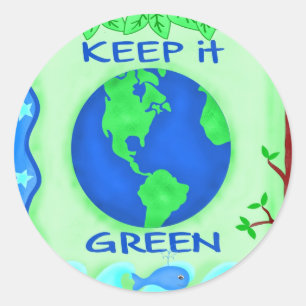 Bewaar de groene ruimte Kunst Ronde Sticker
