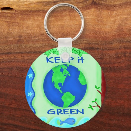 Bewaar de groene ruimte Kunst Sleutelhanger (Voorkant)