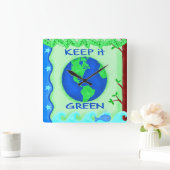 Bewaar de groene ruimte Kunst Vierkante Klok (Huis)