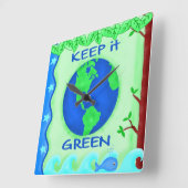 Bewaar de groene ruimte Kunst Vierkante Klok (Hoek)