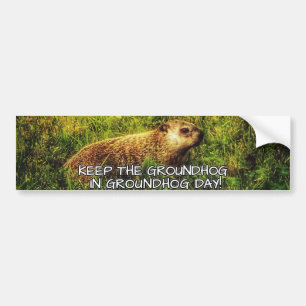 Bewaar de grondhog in de voethog-bumpersticker bumpersticker
