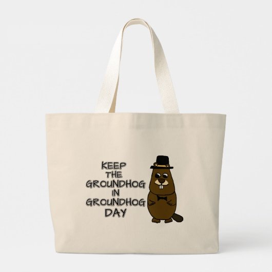 Bewaar de grondhog in Groundhog Day Grote Tote Bag (Achterkant)