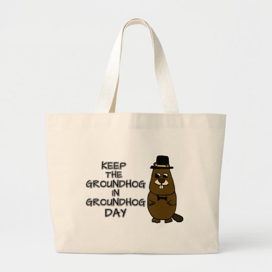 Bewaar de grondhog in Groundhog Day Grote Tote Bag (Voorkant)