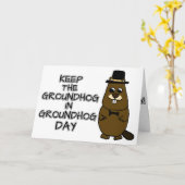 Bewaar de grondhog in Groundhog Day Kaart (Gele Bloem)