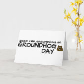 Bewaar de grondhog in Groundhog Day Kaart (Gele Bloem)