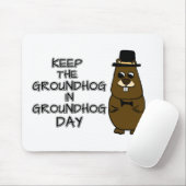Bewaar de grondhog in Groundhog Day Muismat (Met muis)