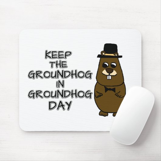 Bewaar de grondhog in Groundhog Day Muismat (Met muis)