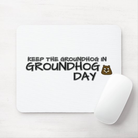 Bewaar de grondhog in Groundhog Day Muismat (Met muis)