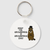 Bewaar de grondhog in Groundhog Day Sleutelhanger (Voorkant)