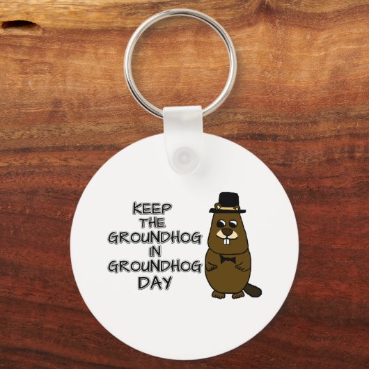 Bewaar de grondhog in Groundhog Day Sleutelhanger (Achterkant)